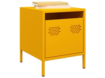 vidaXL Noční stolky 2 ks hořčicově žluté 35 x 39 x 43,5 cm ocel