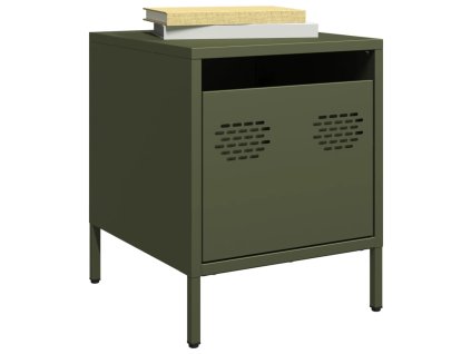 vidaXL Noční stolky 2 ks olivově zelené 35 x 39 x 43,5 cm ocel