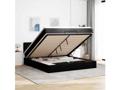 vidaXL Osmanský rám postele s matrací černá 180x200cm textil