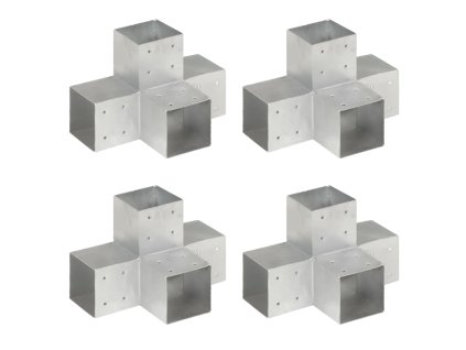 vidaXL Trámová spojka 4 ks ve tvaru X pozinkovaný kov 101 x 101 mm