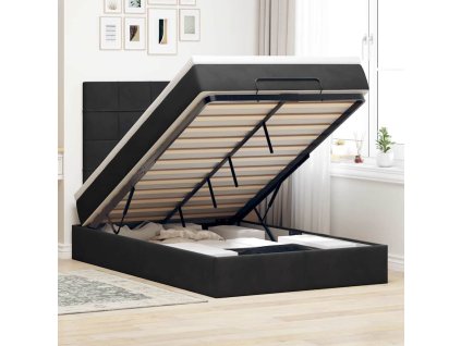 vidaXL Osmanský rám postele s matracemi černý 120x200cm samet