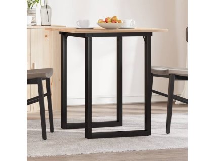 vidaXL Jídelní stůl s O rámem 60 x 60 x 75 cm borové dřevo a ocel