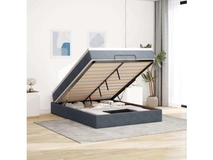 vidaXL Osmanský rám postele s matrací tmavě šedá 140x200cm samet