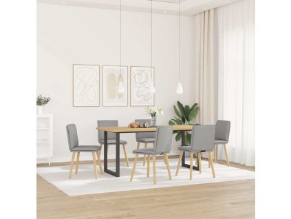 vidaXL Otočné jídelní židle 6 ks Oblak šedá textil