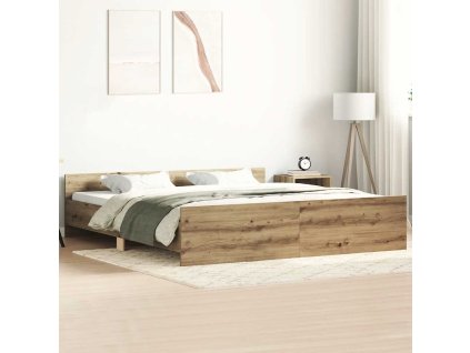 vidaXL Rám postele bez matrace Řemeslnický dub Dřevěné konstrukce