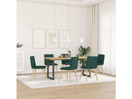 vidaXL Jídelní židle 6 ks tmavě zelené textil