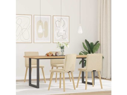 vidaXL Jídelní židle 4 ks krémové textil