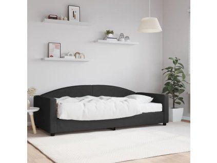 vidaXL Válenda s matrací černá 90 x 200 cm textil