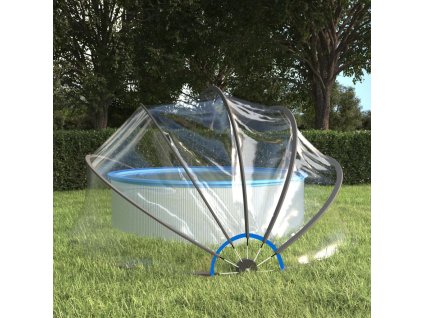 vidaXL Kopule na bazén kulatá 406 x 203 cm PVC