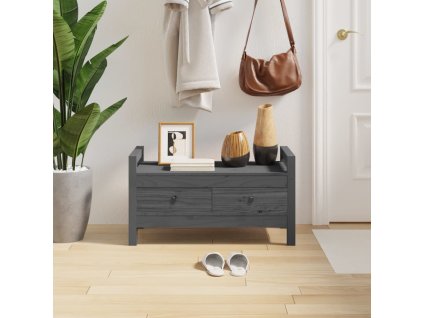 vidaXL Lavice do předsíně šedá 80 x 40 x 43 cm masivní borovice