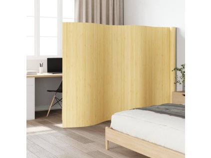 vidaXL Paraván světle přírodní 165 x 600 cm bambus