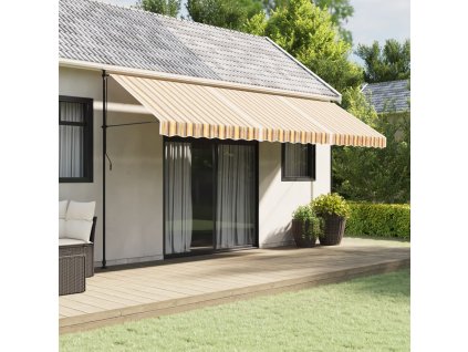 vidaXL Náhradní plachta na markýzu vícebarevné pruhy 5 x 3,5 m