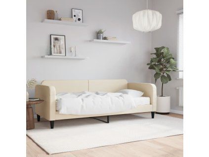 vidaXL Válenda s matrací krémová 100 x 200 cm textil