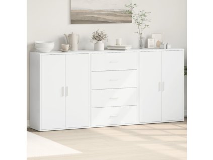 vidaXL Příborníky 3 ks bílé 60 x 31 x 84 cm kompozitní dřevo