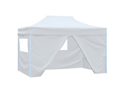 vidaXL Skládací party stan se 3 stěnami 3 x 4,5 m bílý