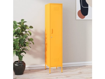 vidaXL Uzamykatelná skříň hořčicově žlutá 35 x 46 x 180 cm ocel