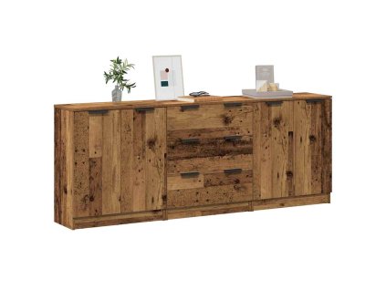 vidaXL Příborníky 3 ks old wood 60 x 30 x 70 cm kompozitní dřevo