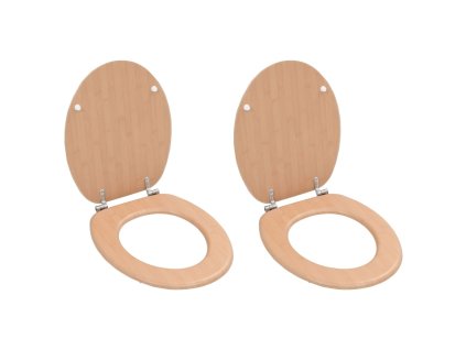 vidaXL WC sedátko 2 ks s víky MDF motiv bambusu