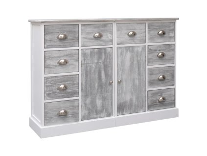 vidaXL Příborník s 10 zásuvkami šedý 113 x 30 x 79 cm dřevo