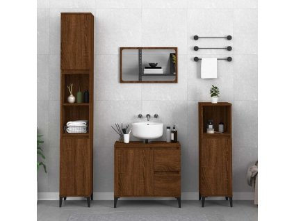 vidaXL Koupelnová skříňka hnědý dub 65 x 33 x 60 cm kompozitní dřevo