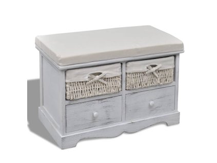 vidaXL Úložná lavice bílá 62 x 33 x 42 cm dřevo pavlovnie