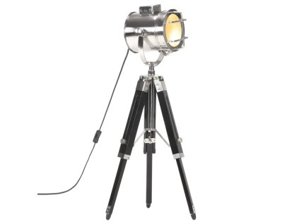 vidaXL Stojací lampa na stativu černá masivní mangovníkové dřevo 69 cm