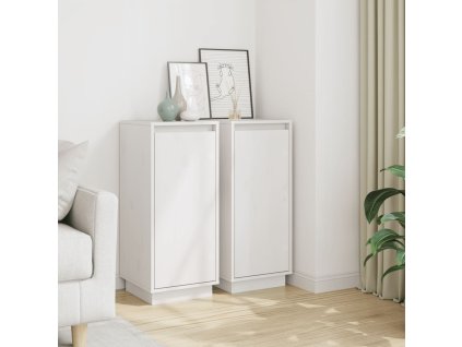 vidaXL Příborníky 2 ks bílé 31,5 x 34 x 75 cm masivní borové dřevo