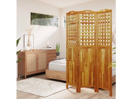 vidaXL 3dílný paraván 121,5 x 2 x 180 cm masivní akáciové dřevo