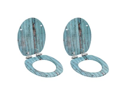 vidaXL WC sedátko s funkcí pomalého sklápění 2 ks MDF motiv dřeva