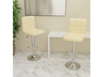 vidaXL Barové židle 2 ks krémové textil