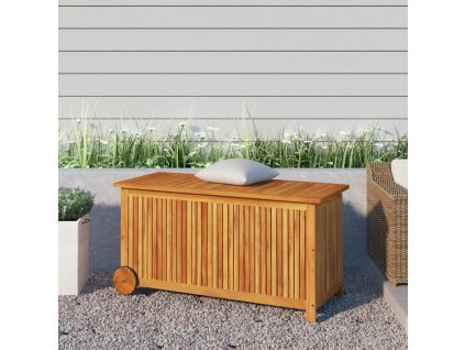 vidaXL Zahradní úložný box s kolečky 113 x 50 x 58 cm masivní akácie