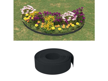 vidaXL Travní lemy 4 ks černé 10 m 15 cm polyethylen