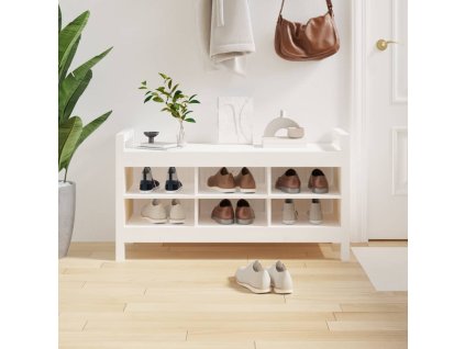 vidaXL Lavice do předsíně bílá 110x40x60 cm masivní borovice