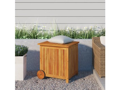vidaXL Zahradní úložný box s kolečky 60 x 50 x 58 cm masivní akácie