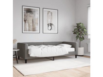 vidaXL Válenda s matrací tmavě šedá 90 x 190 cm textil