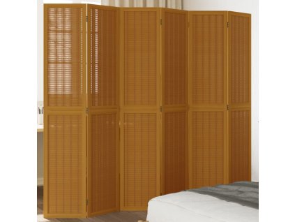 vidaXL Paraván 6dílný hnědý masivní dřevo pavlovnie