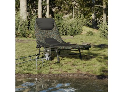 vidaXL Rybářské lehátko nastavitelné nohy do bláta skládací maskáčové