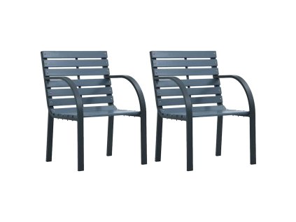 vidaXL Zahradní židle 2 ks šedé masivní jedlové dřevo a ocel