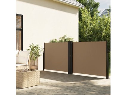 vidaXL Zatahovací boční markýza taupe 100 x 1 000 cm