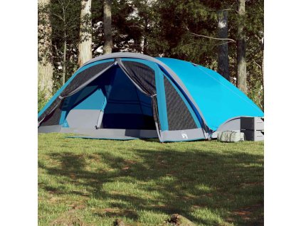 vidaXL Rodinný stan pro 6 osob modrý nepromokavý