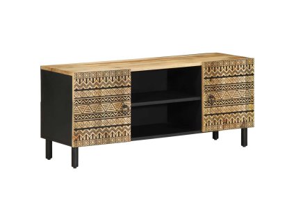 vidaXL TV skříňka černá 105 x 33,5 x 46 cm masivní hrubý mangovník