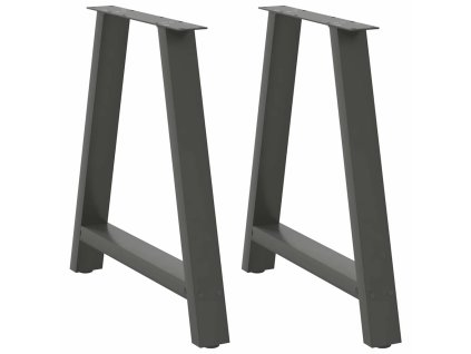 vidaXL Nohy k jídelnímu stolu ve tvaru A, 2 ks, antracitové, 80 x (72-73) cm, ocel