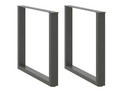 vidaXL Nohy k jídelnímu stolu ve tvaru U, 2 ks, antracitové, 80 x (72-73) cm, ocel