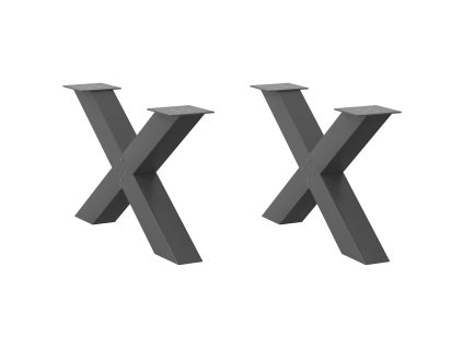 vidaXL Nohy konferenčního stolku ve tvaru X, 2 ks, antracitové, 70 x (42-43) cm, ocel