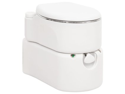 vidaXL Integrovaná kempingová toaleta bílá 24+17 l HDPE a ocel