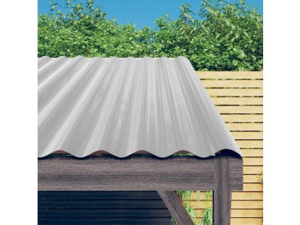 vidaXL Střešní panely 12 ks práškově lakovaná ocel stříbrné 100x36 cm