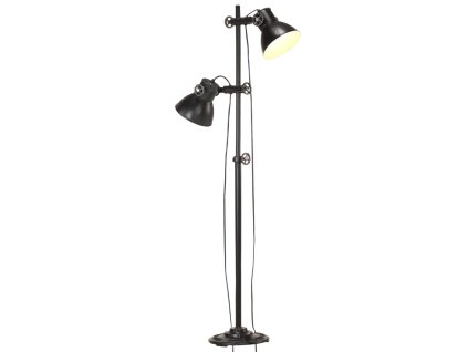 vidaXL Podlahová lampa se 2 svítidly černá E27 litina