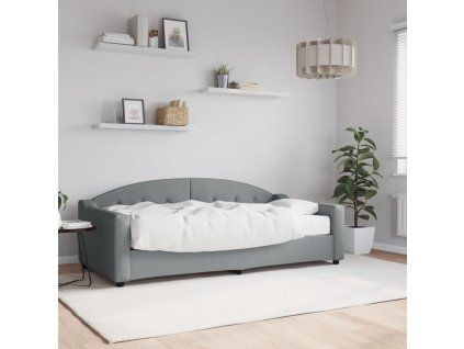 vidaXL Válenda s matrací světle šedá 90 x 190 cm textil