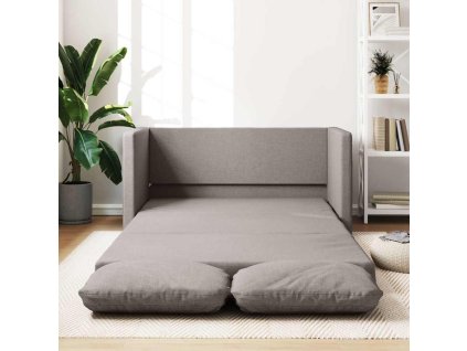 vidaXL Podlahová rozkládací pohovka 2 v 1 taupe 112x174x55 cm textil