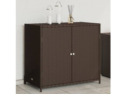 vidaXL Zahradní úložná skříň hnědá 83 x 45 x 76 cm polyratan